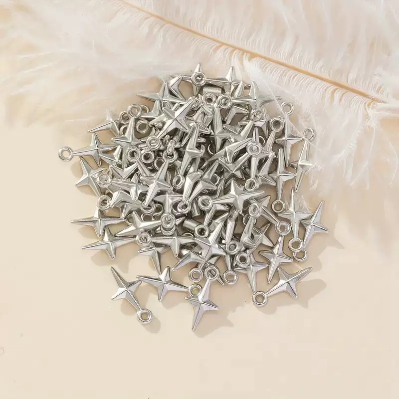 Resin Art Gift Ideas - 100pcs 16x8mm Charms Shining Stars Charms