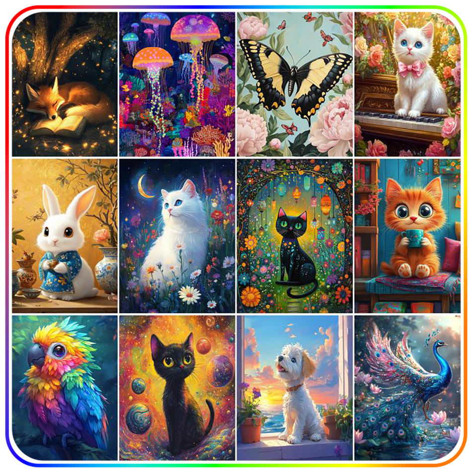 Resin Art Kit For Beginners - SDOYUNO Diamond Painting Complete Kit Animal