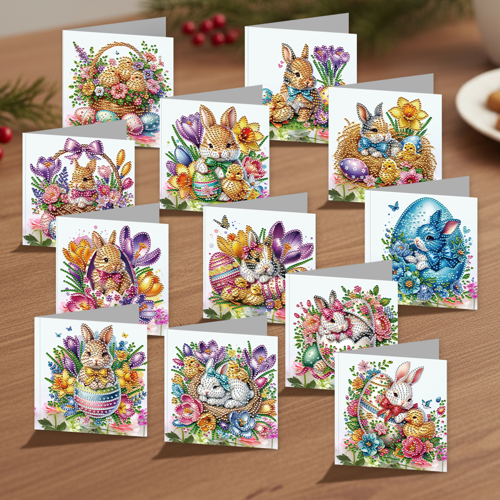 Resin Art Kit For Beginners - 12 Packs DIY Diamond Painting Greeting