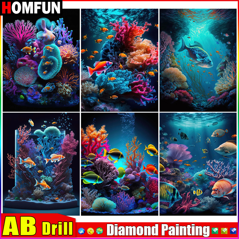Resin Art Underwater - HOMFUN AB 5D DIY Diamond Embroidery
