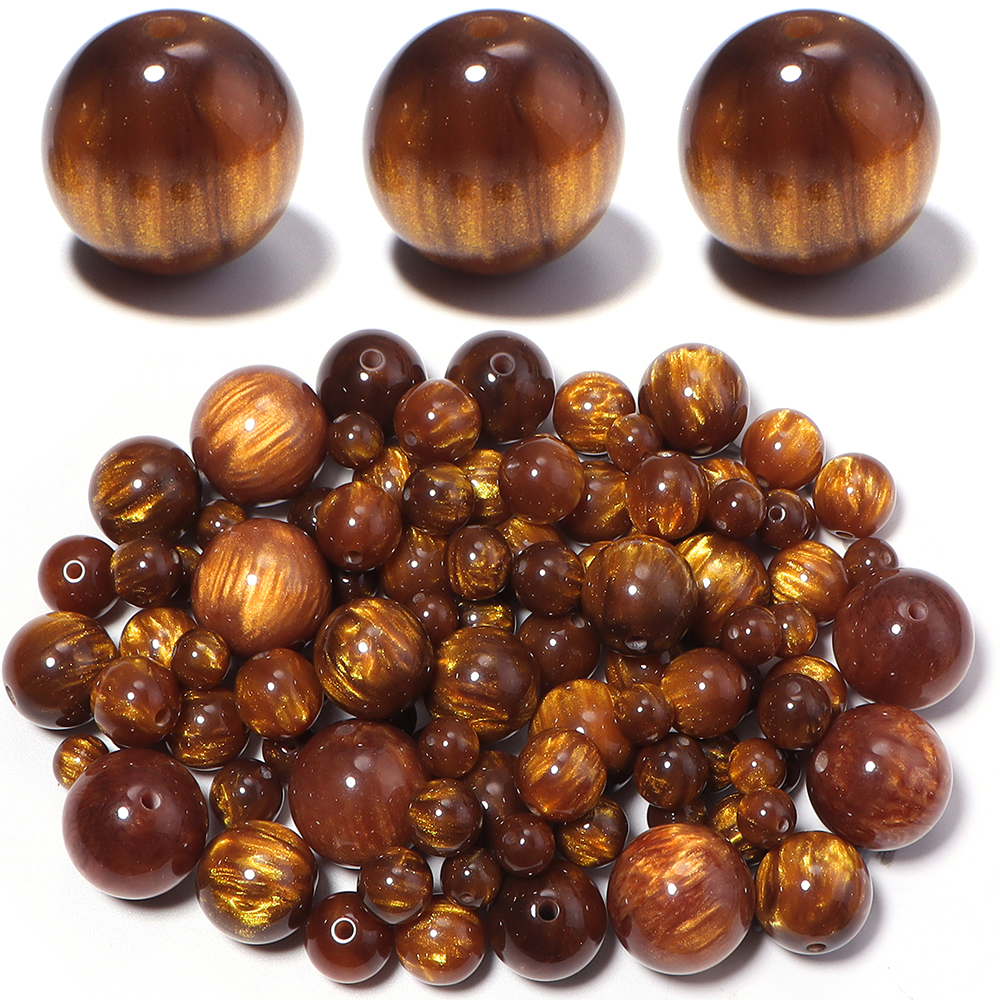Resin Art Gift Ideas - 5-30pcs/lot 8-20mm Gilding Resin Beads Gold
