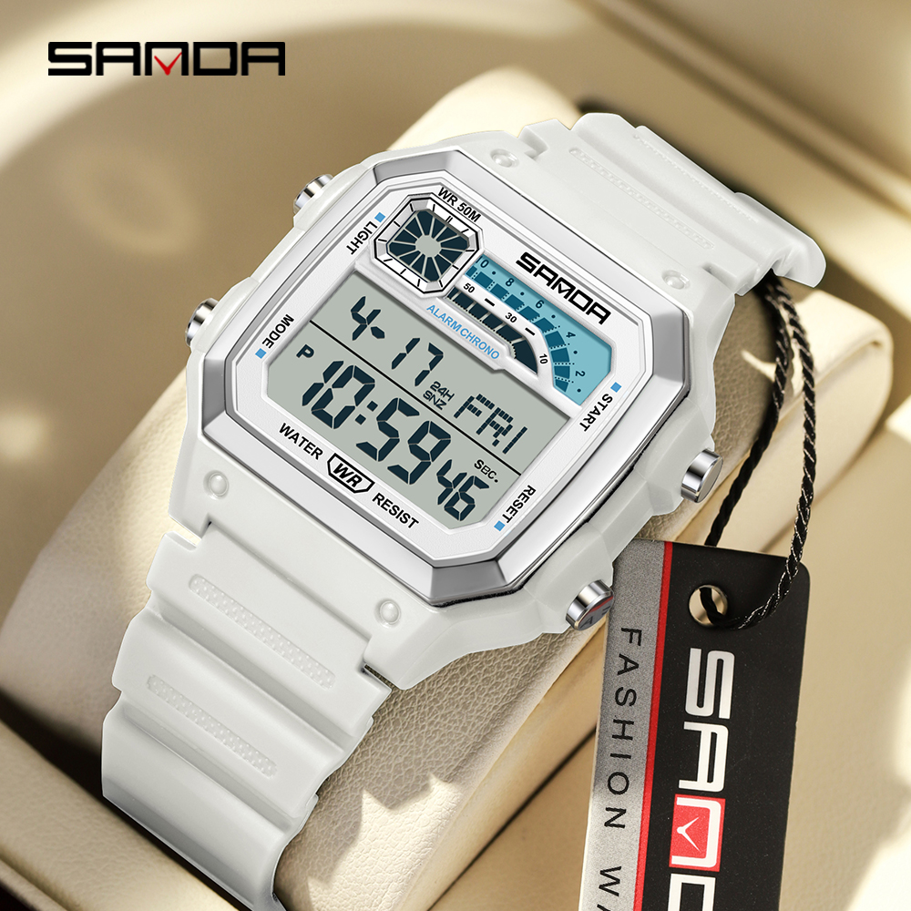 Resin Art Underwater - SANDA 6196 Men Electronic Watches Round