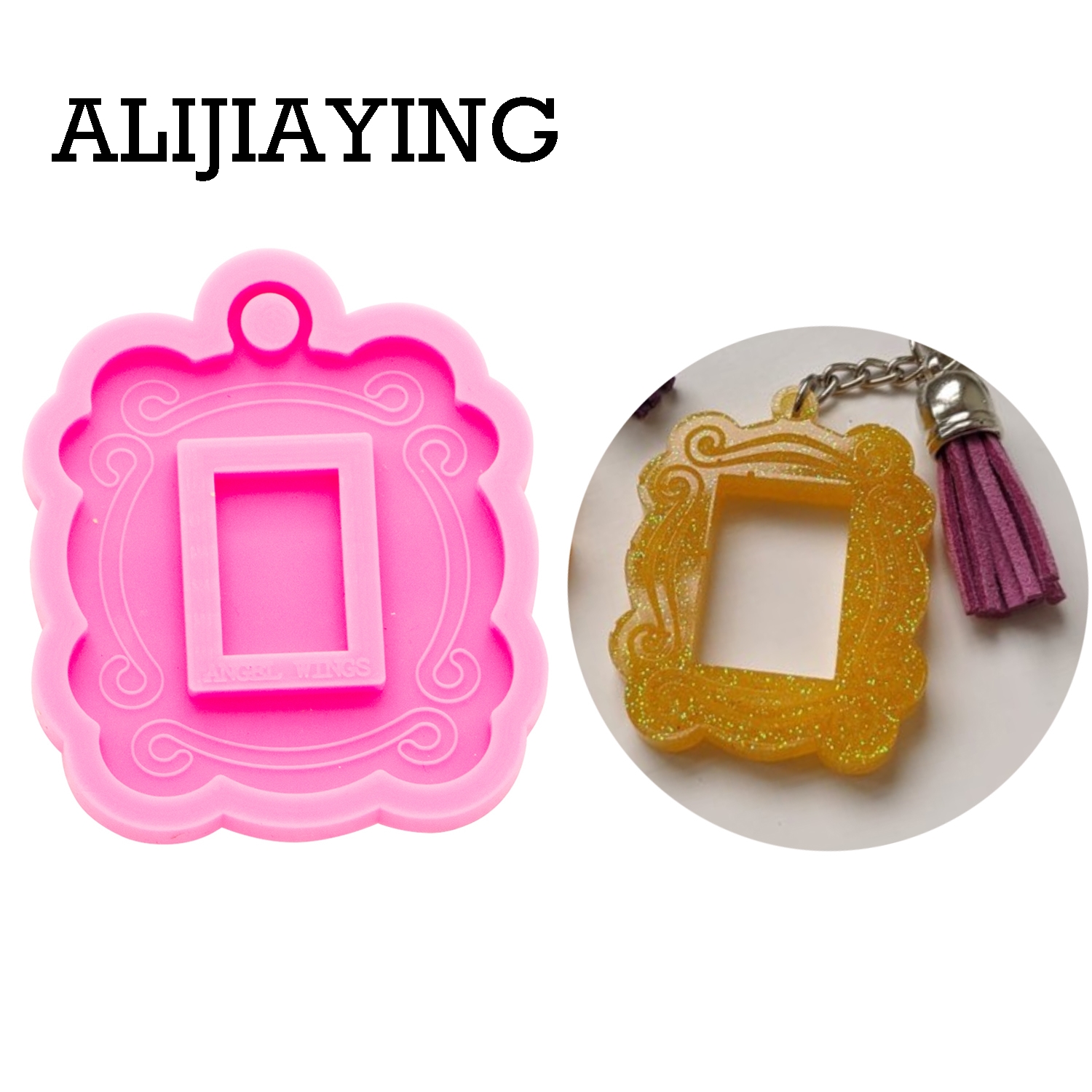 Resin Art Keychain Design - DY0262 Smooth art design Photo frame