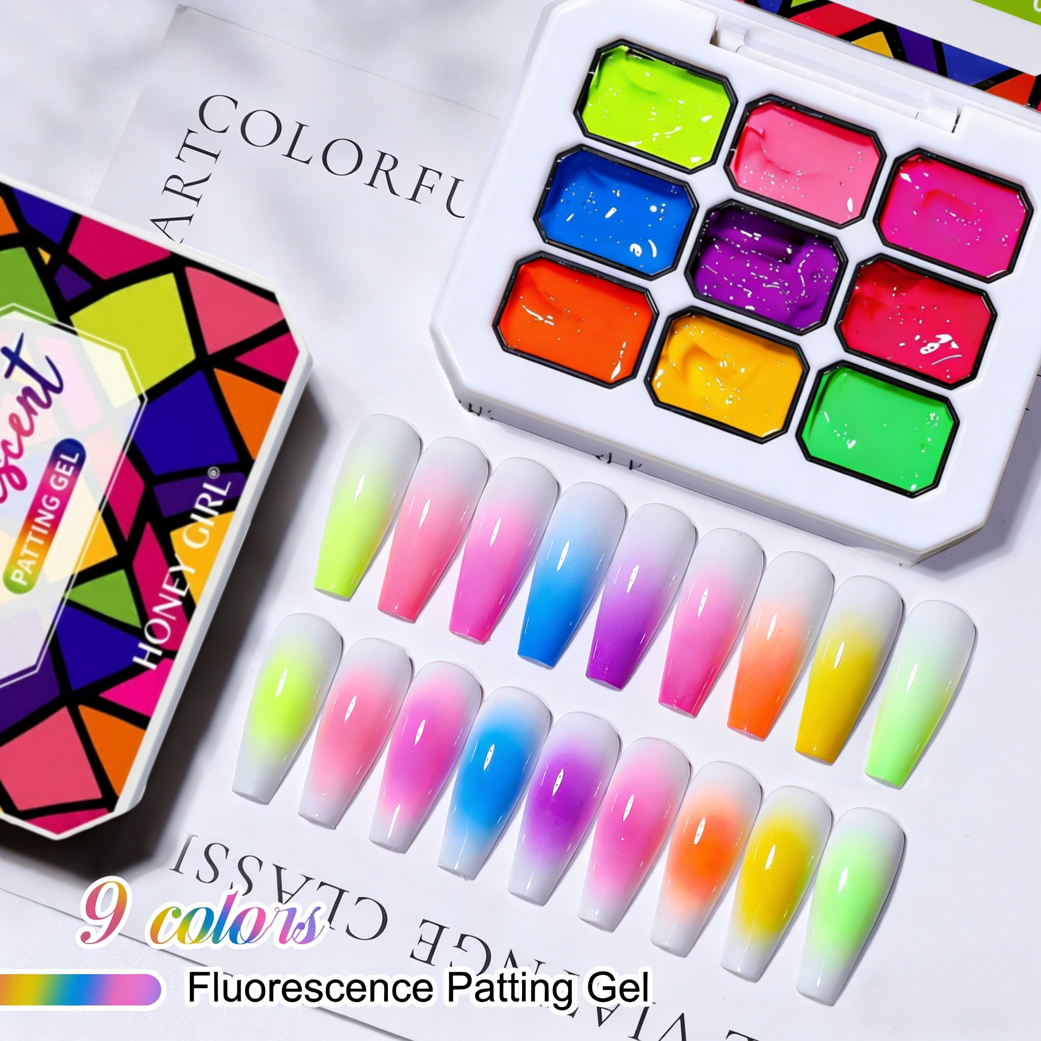 Resin Art Gel - 9-color solid nail polish ，pat gel，