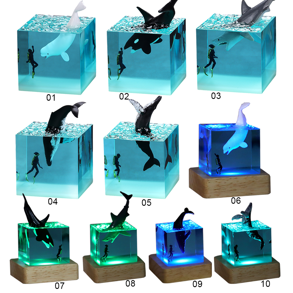 Resin Art Underwater - Micro Landscape Whale Diver Model Marine