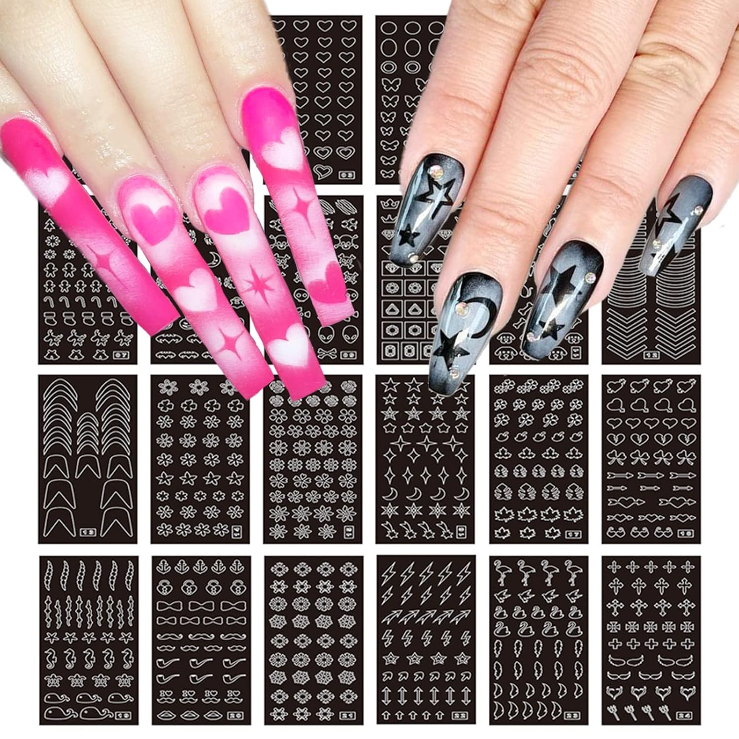 Resin Art Design Images - 154 Designs Nail Art Stencils -
