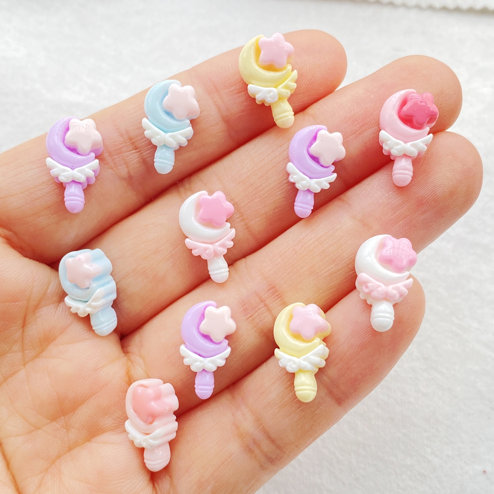 Resin Art And Design - 30Pcs Cute Mini Cartoon Colorful Moon