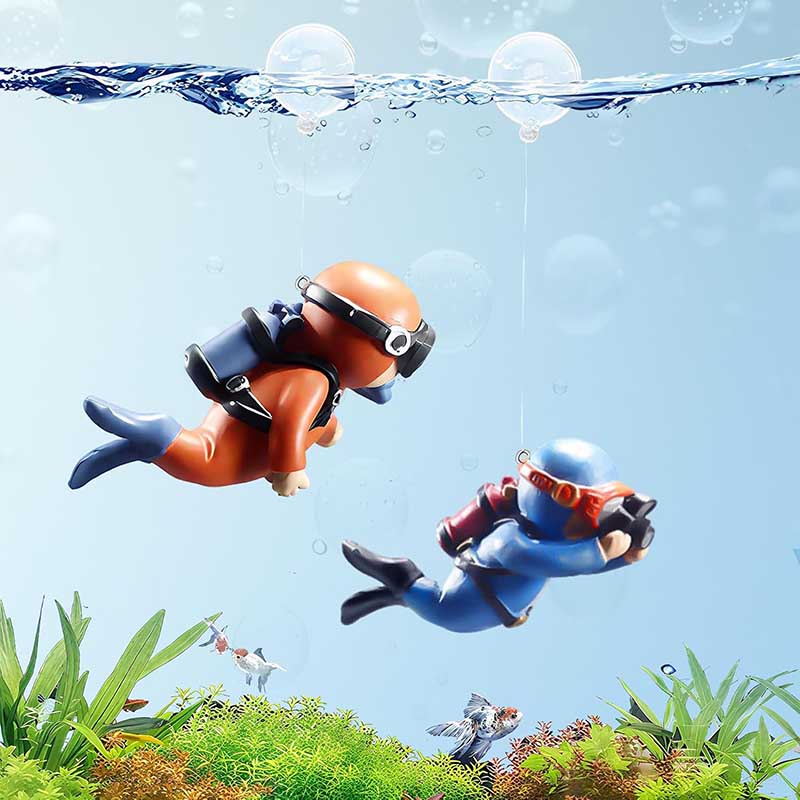 Resin Art Underwater - Lovely Diver Fish Tank Ornaments Landscape