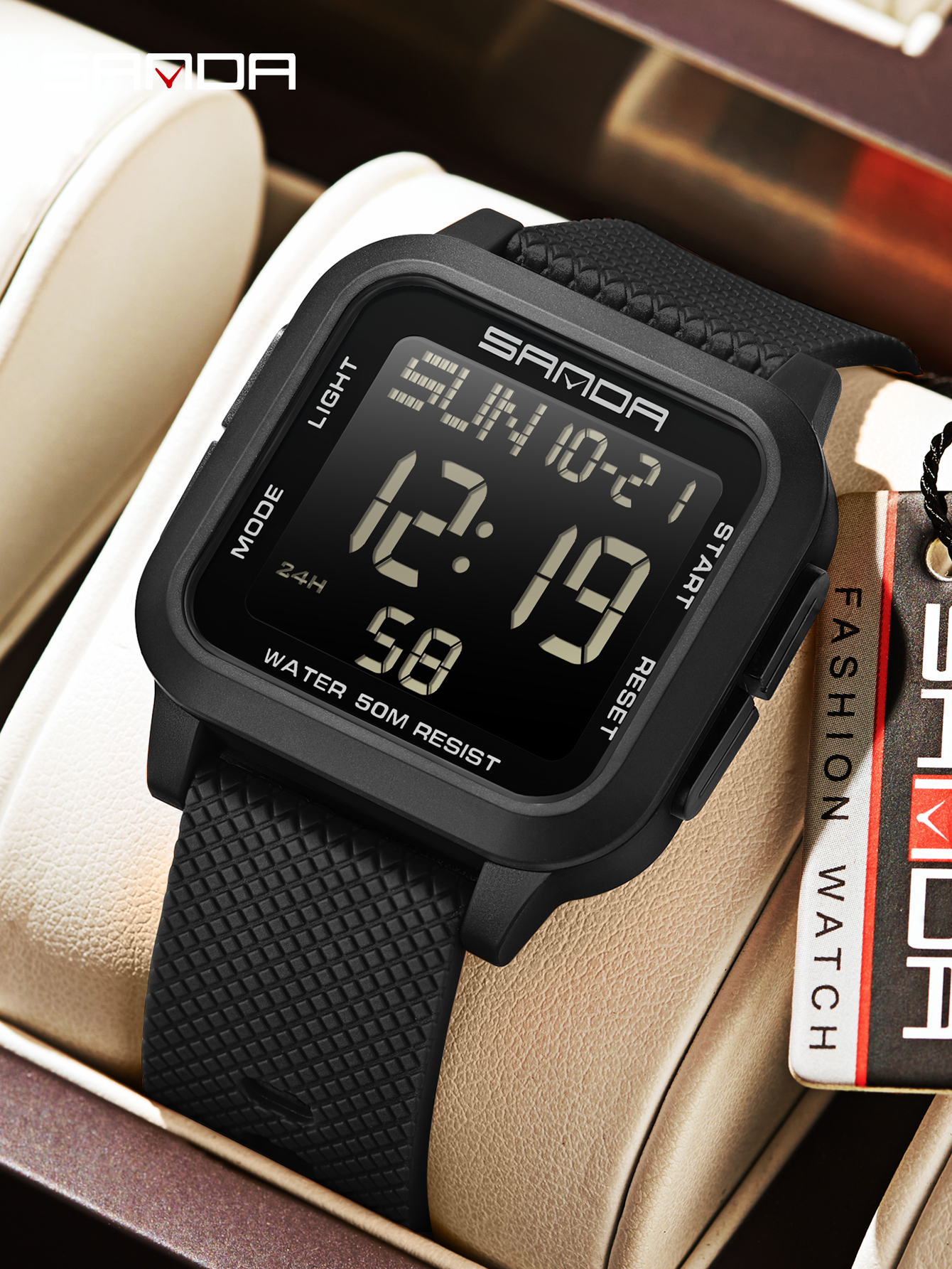 Resin Art Underwater - SANDA Waterproof Casual LED Digital Watch