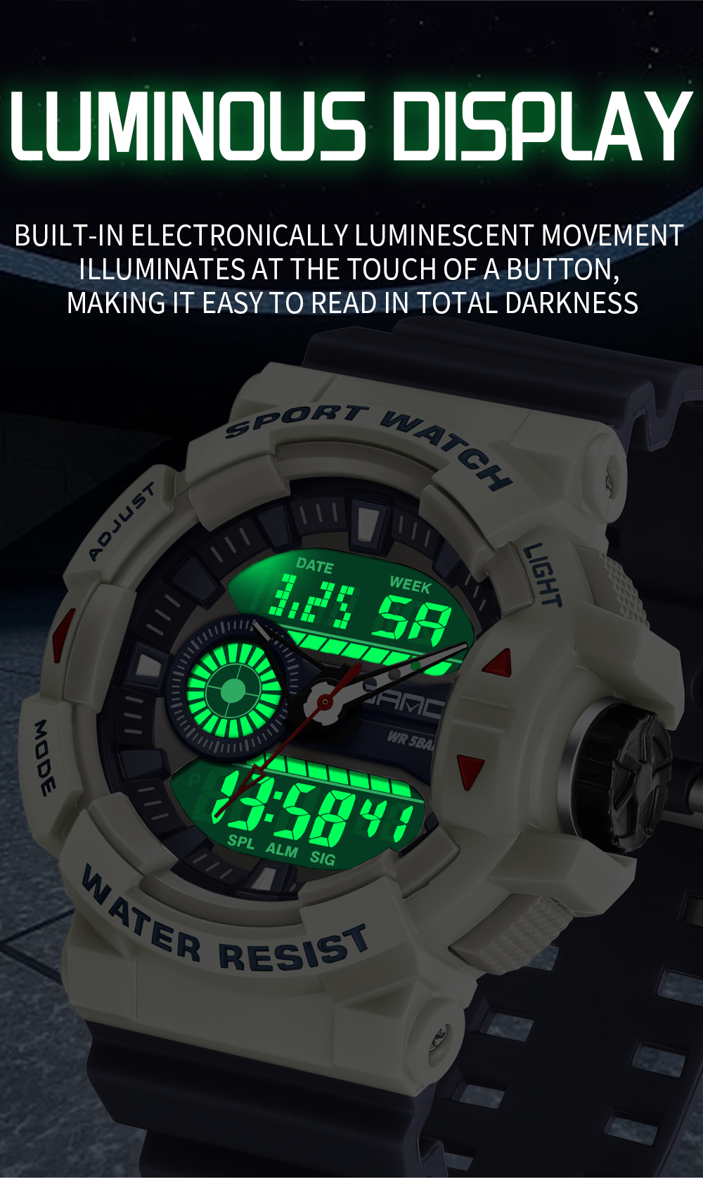 SANDA 3310 Fashion Men's Elect - огляд і ціна Resin Art Underwater