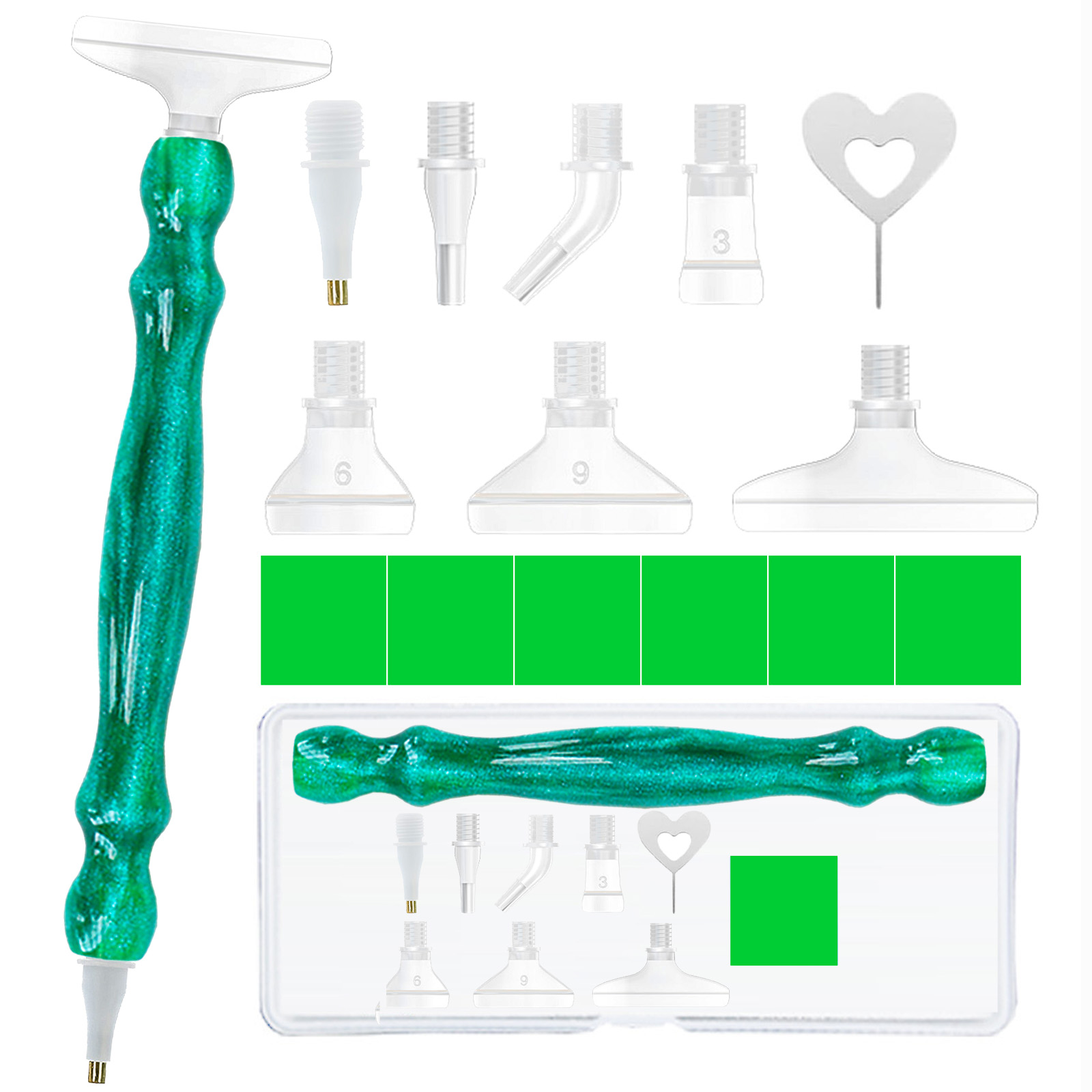 Diamond Paintbrush Set (Green) - огляд і ціна Resin Art Craft