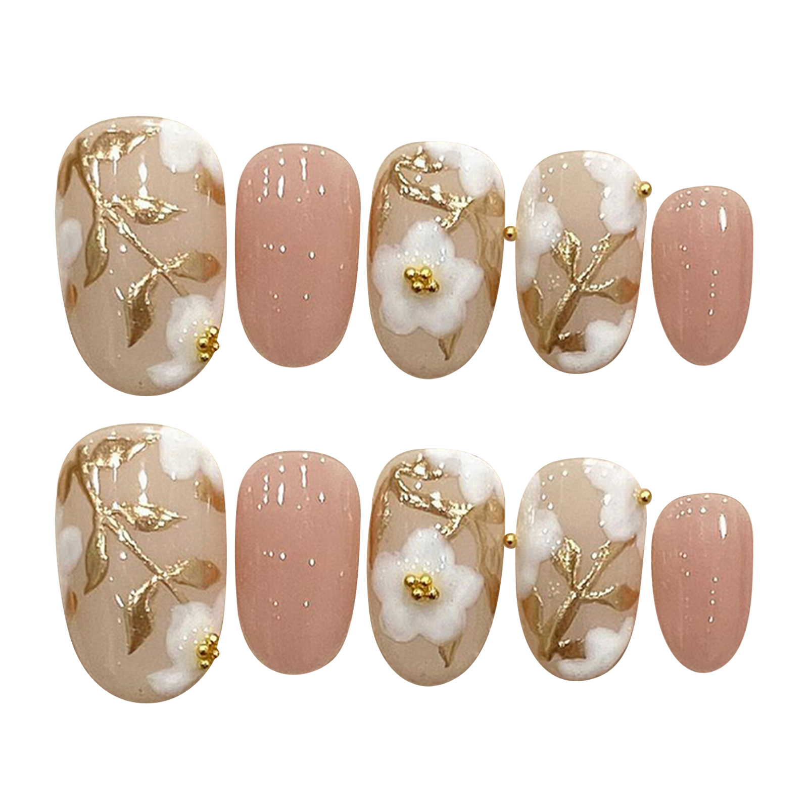 Handmade Press on Nails with W - огляд і ціна Resin Art Flower