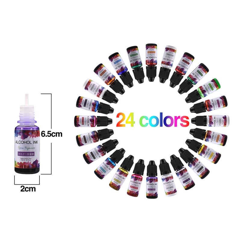 24 Color/Set 10ml  Resin Pigme - огляд і ціна Resin Pigment Alcohol Ink