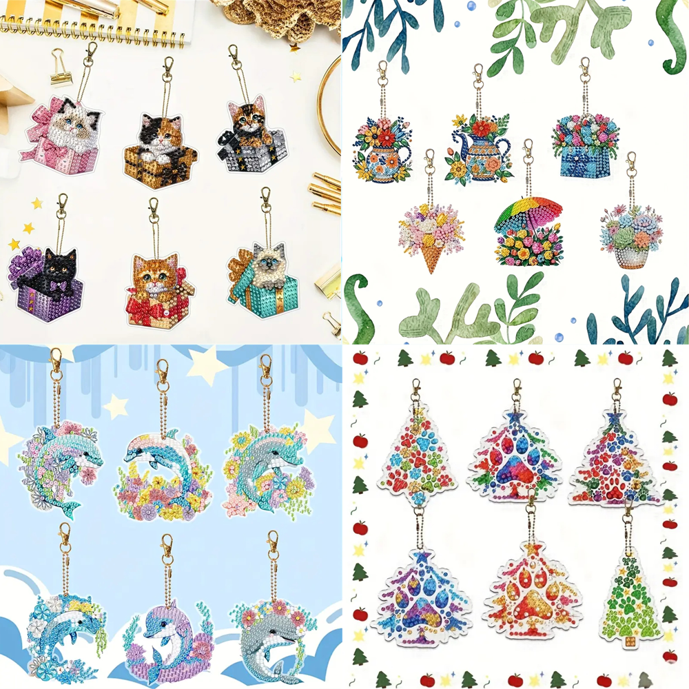 6-piece DIY Diamond Keychain - - огляд і ціна Resin Art Supplies