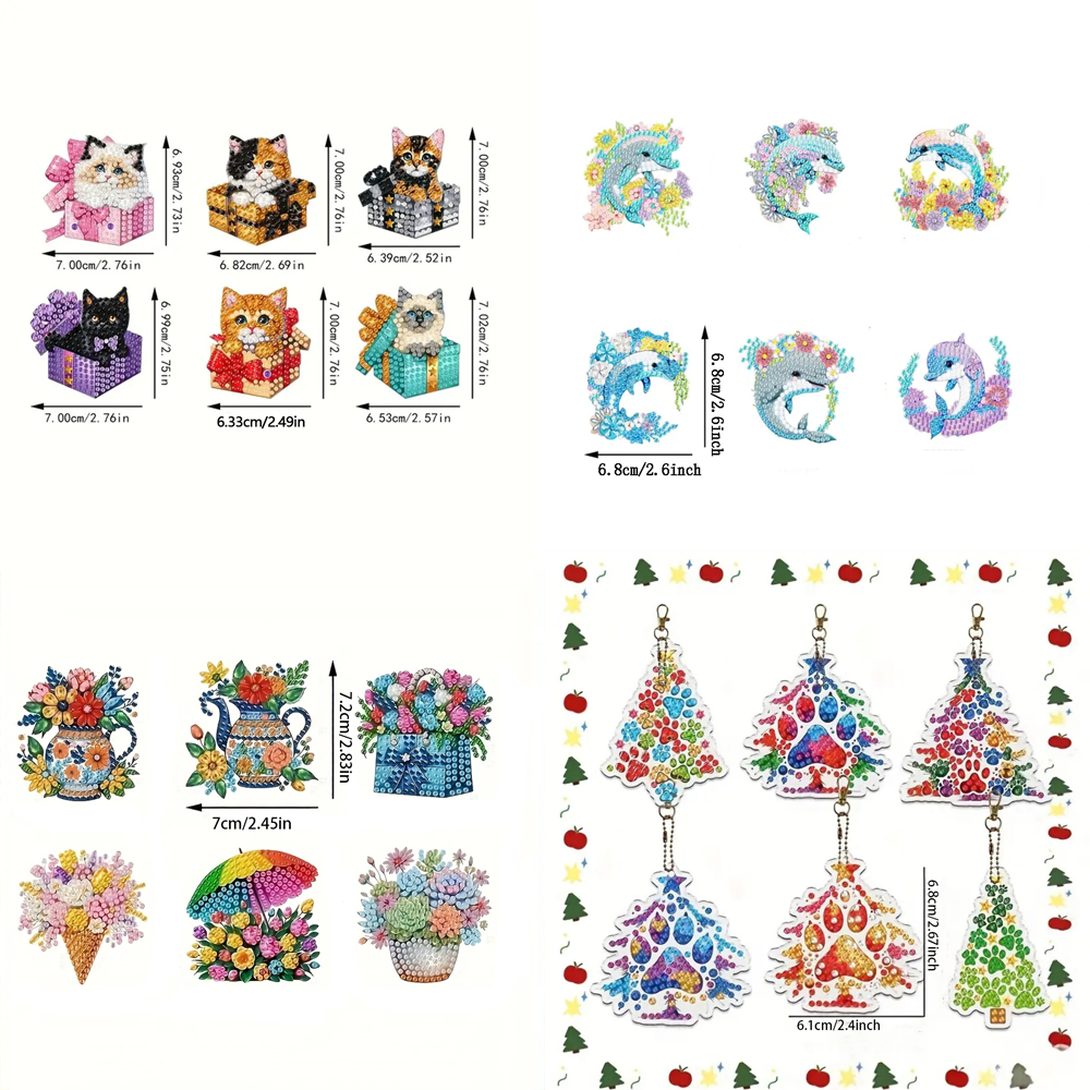 6-piece DIY Diamond Keychain - - огляд і ціна Resin Art Supplies