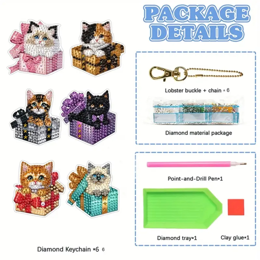 6-piece DIY Diamond Keychain - - огляд і ціна Resin Art Supplies