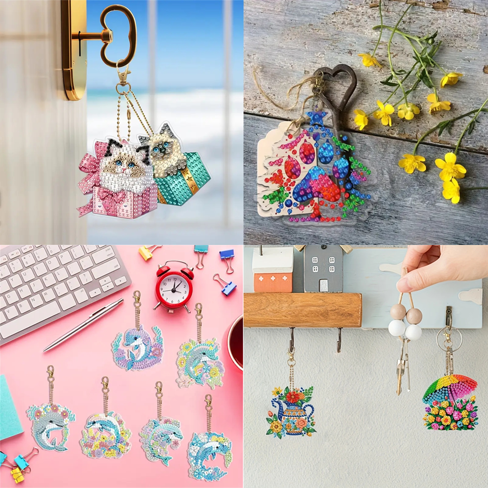 6-piece DIY Diamond Keychain - - огляд і ціна Resin Art Supplies