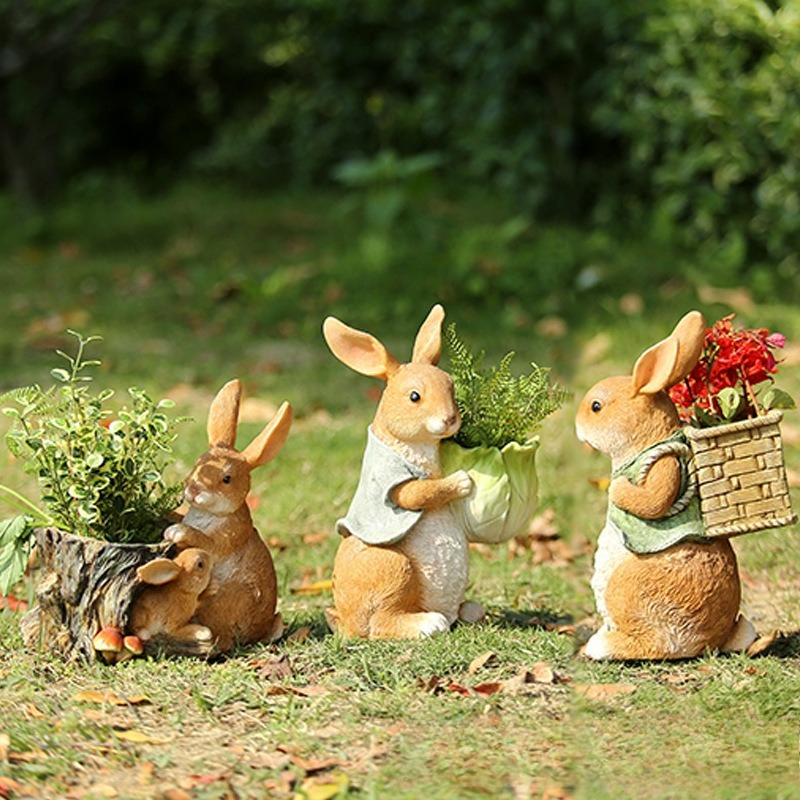 Outdoor Garden Statues Rabbit  - огляд і ціна Resin Art Craft