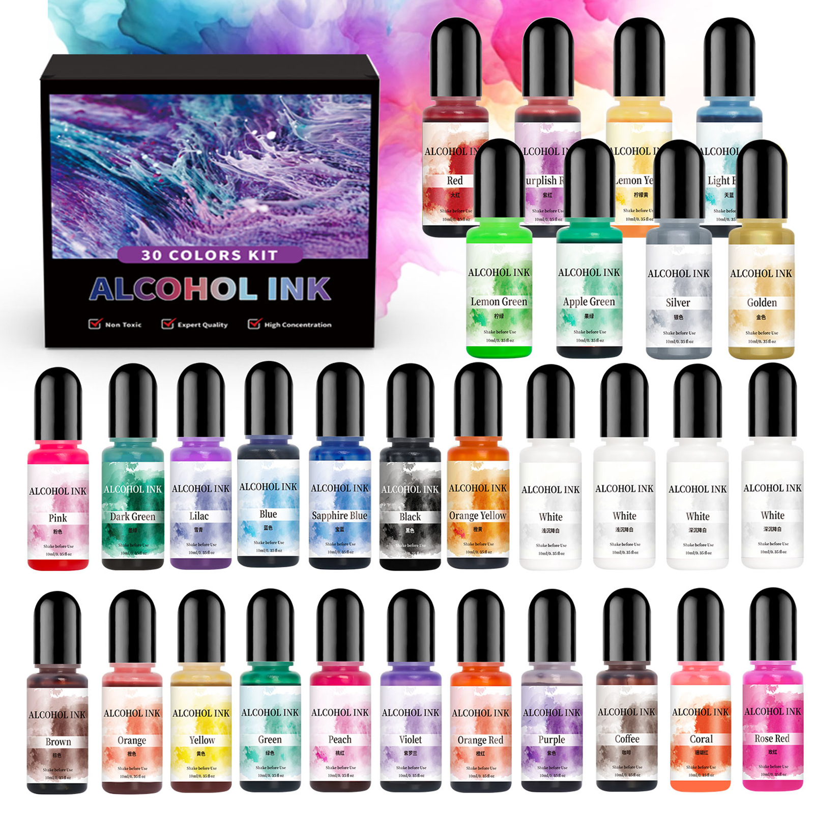 1set Art Ink Alcohol Epoxy Res - огляд і ціна Resin Pigment Alcohol Ink