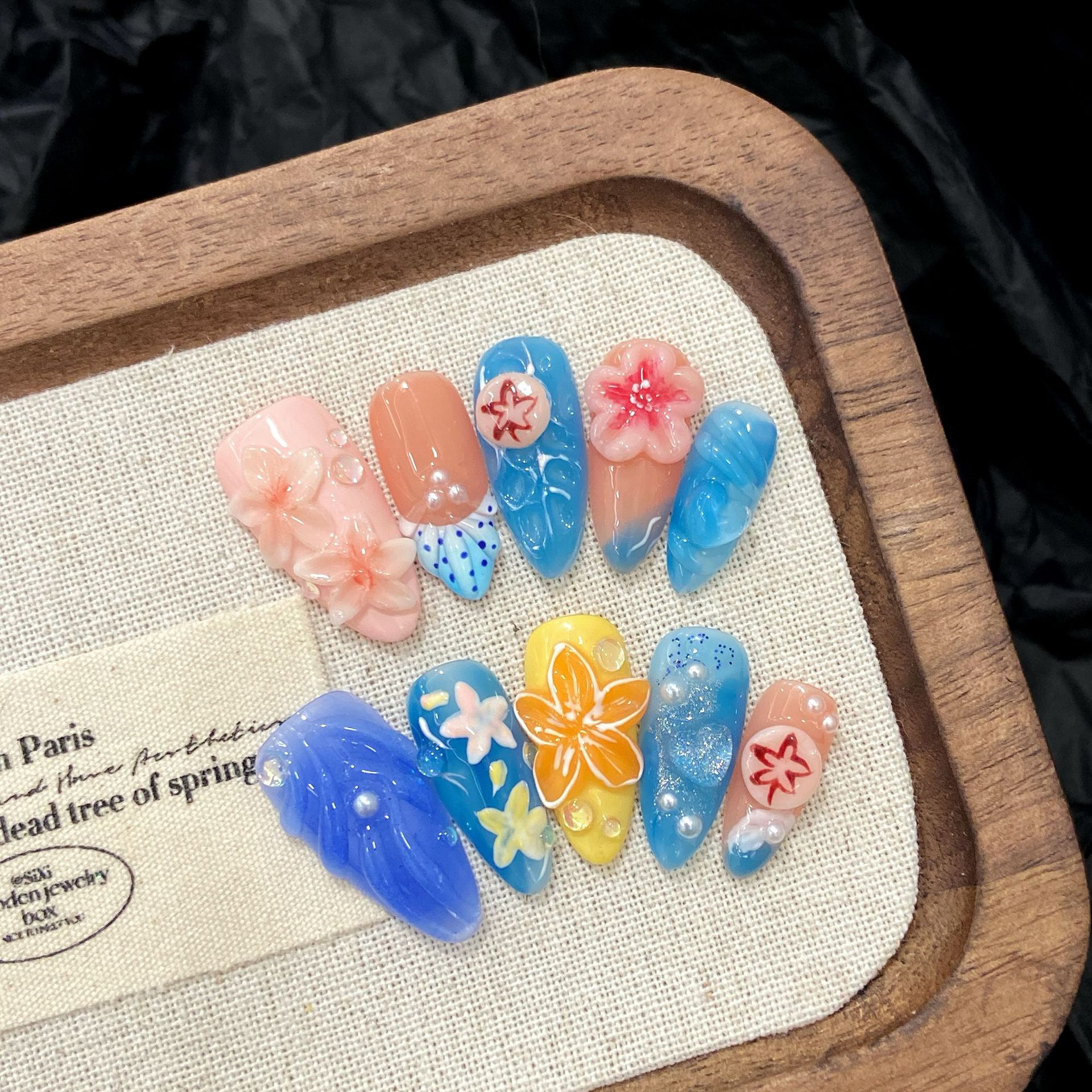 10pcs Pure Hand Pressed Almond - огляд і ціна Resin Art Flower