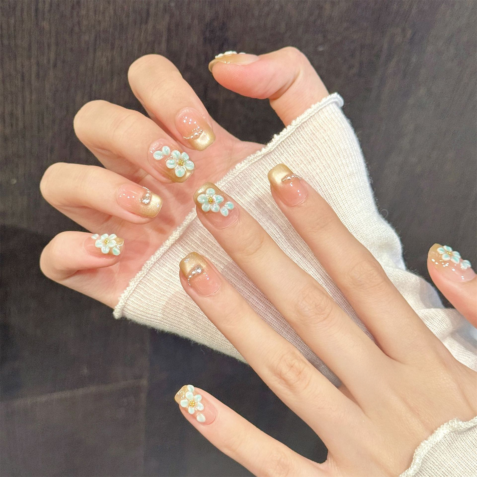 Handmade Fake Nails 10pcs Wear - огляд і ціна Resin Art Flower
