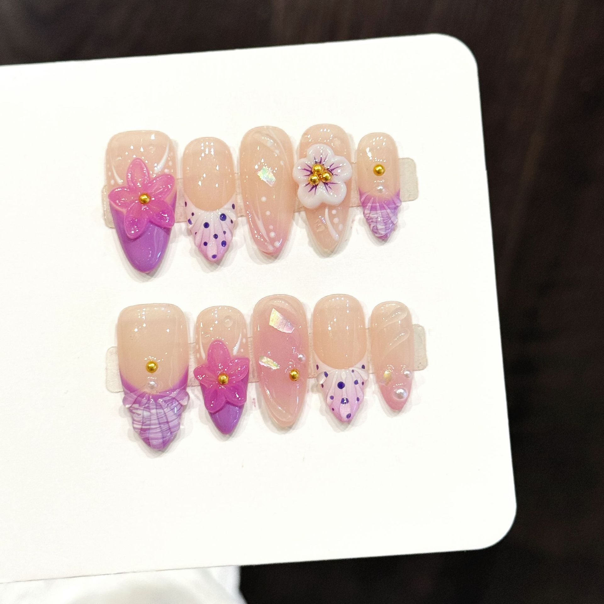 10pcs Pure Hand Pressed Almond - огляд і ціна Resin Art Flower