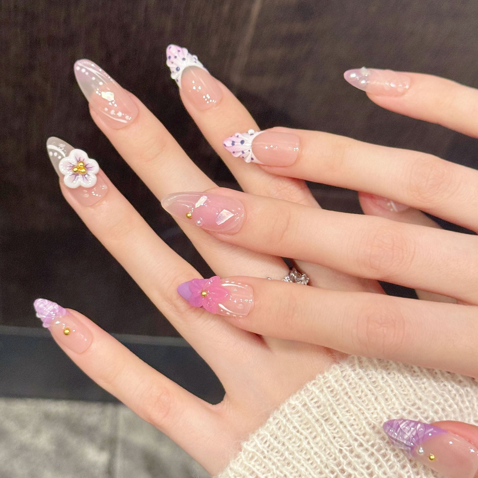 10pcs Pure Hand Pressed Almond - огляд і ціна Resin Art Flower