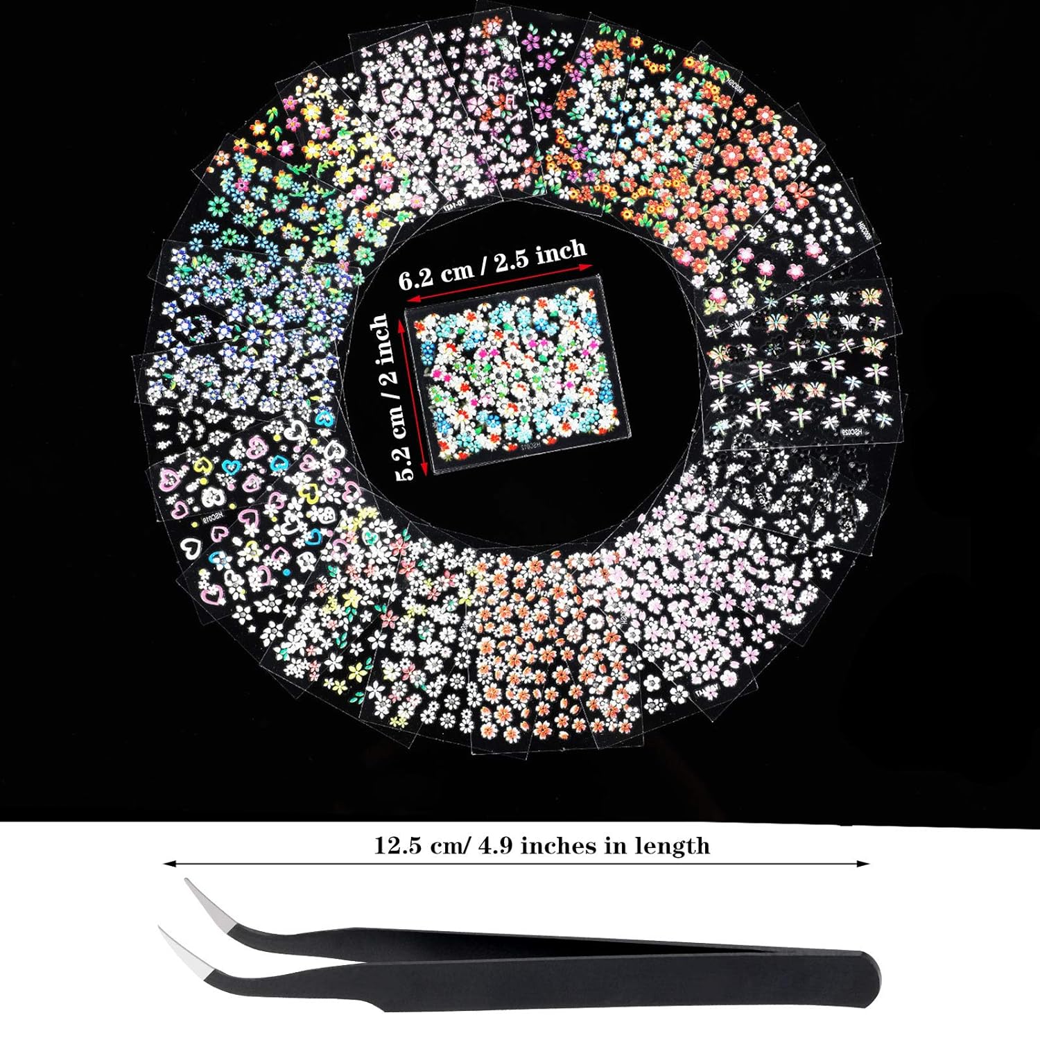 5000 Pcs 3D Flower Nail Sticke - огляд і ціна Resin Art Design Images