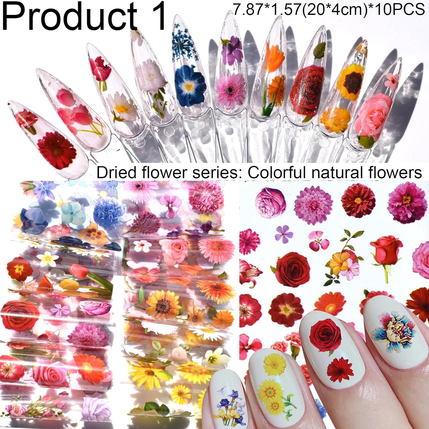 60pcs Nail Art Transfer Foils  - огляд і ціна Resin Art Design Images