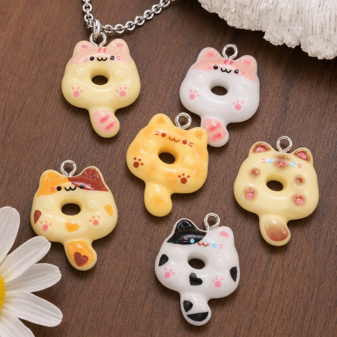 10Pcs Kawaii Cartoon Cat Resin - огляд і ціна Resin Art Gift Ideas