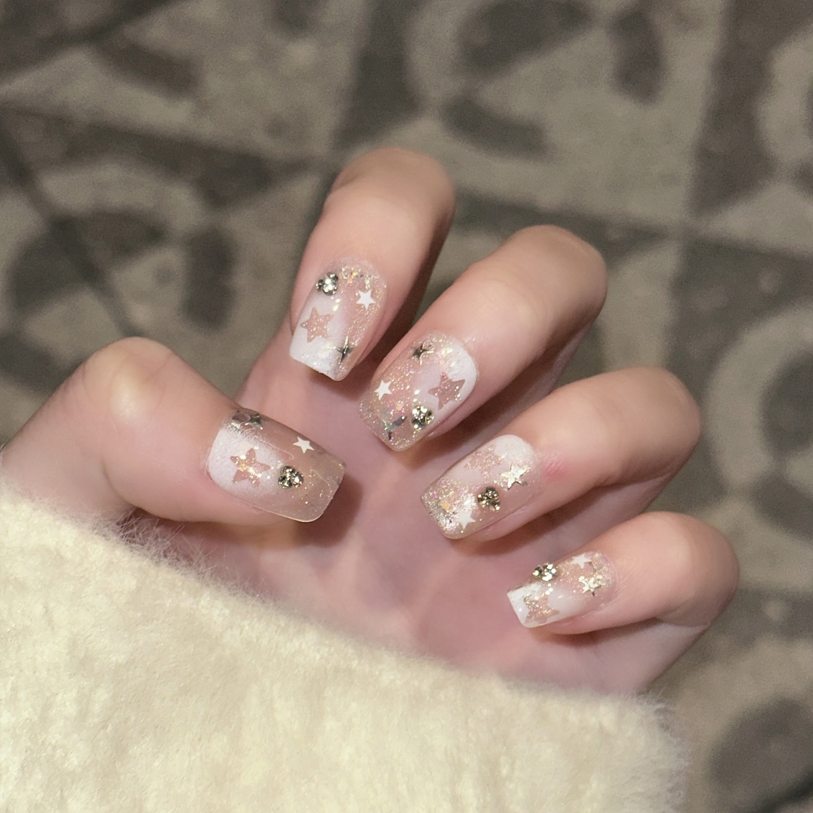 10PCS Short Square Fake Nails  - огляд і ціна Resin Art Flower