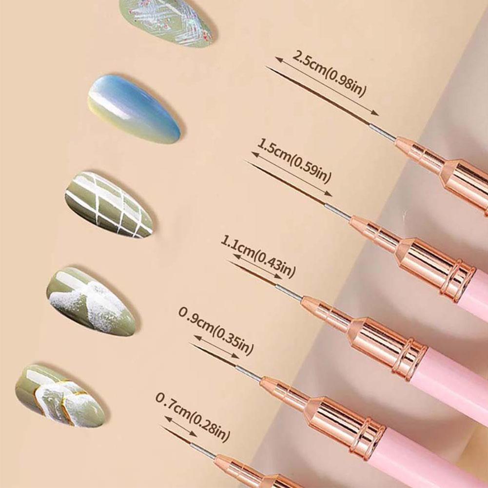 5pcs Nail Art Liner Brush Set  - огляд і ціна Resin Art Gel
