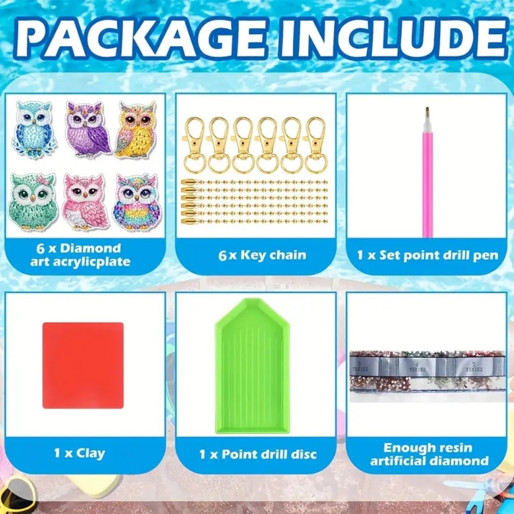 6-piece/set DIY Diamond Keycha - огляд і ціна Resin Art Supplies