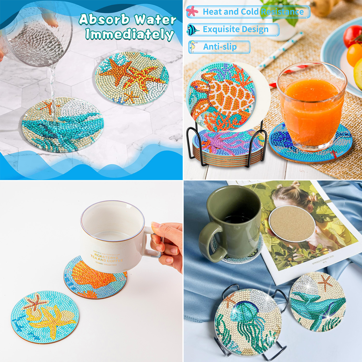 RUOPOTY 8pc/sets Diamond Paint - огляд і ціна Resin Art Kit For Beginners