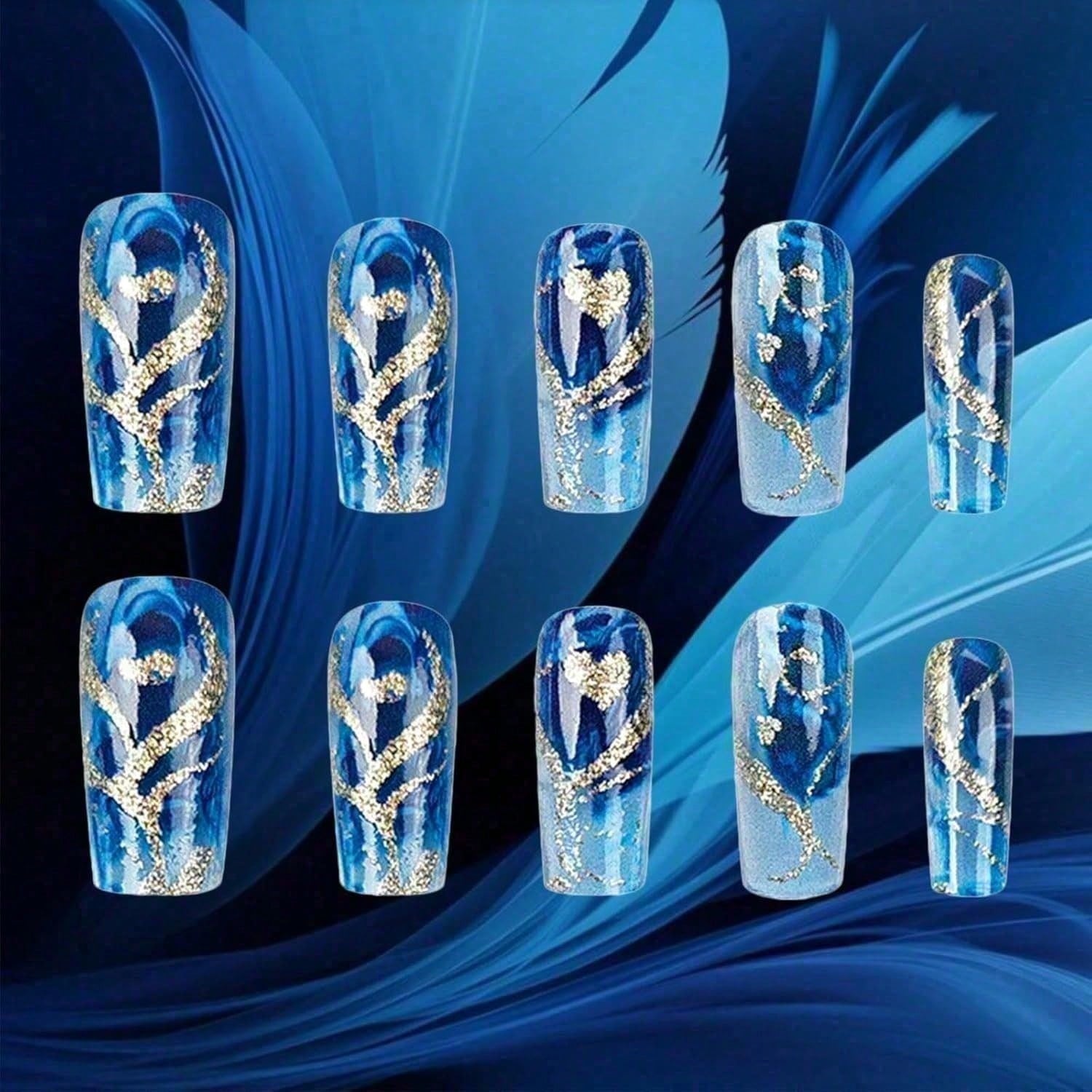 Gold Curve Sea Wave Press On N - огляд і ціна Resin Art Gel