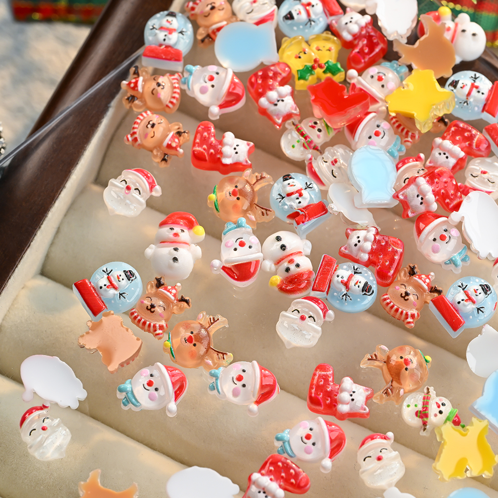 50Pcs 3D Christmas Snowman Elk - огляд і ціна Xmas Resin Art