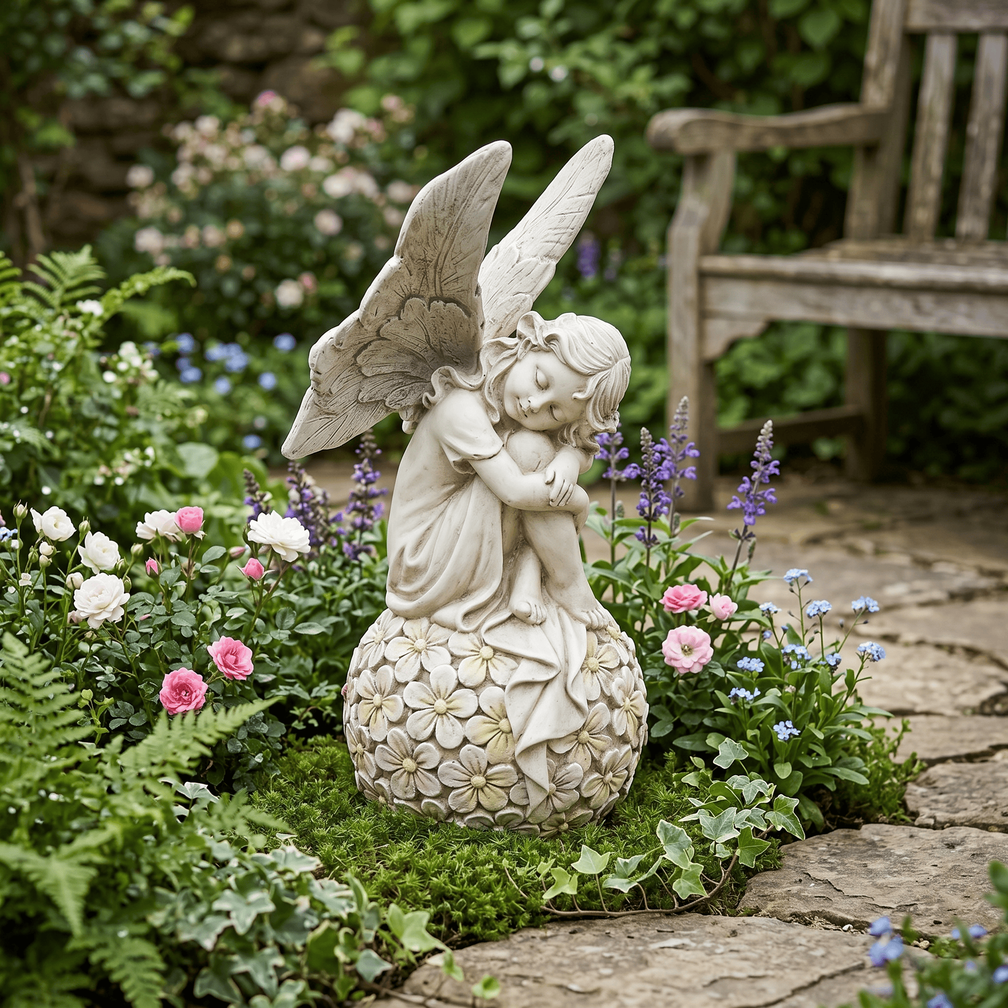 13.2-inch Garden Fairy Statue, - огляд і ціна Resin Art Flower