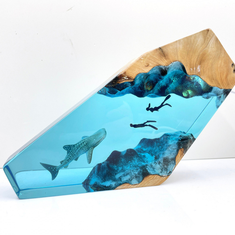 Miniature Whale Shark Diver Re - огляд і ціна Resin Art And Wood
