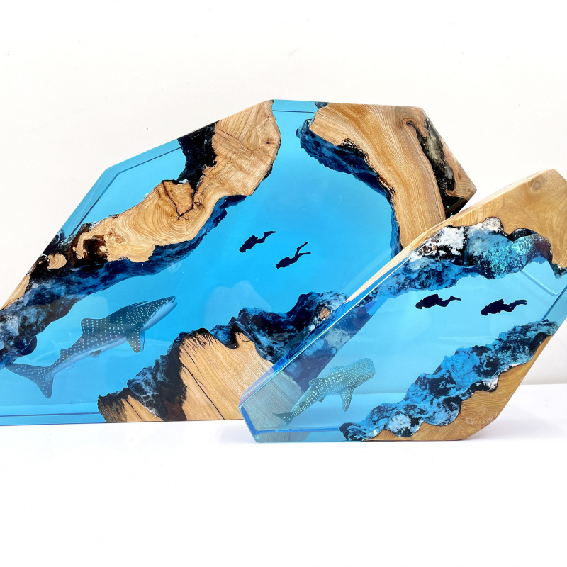 Miniature Whale Shark Diver Re - огляд і ціна Resin Art And Wood