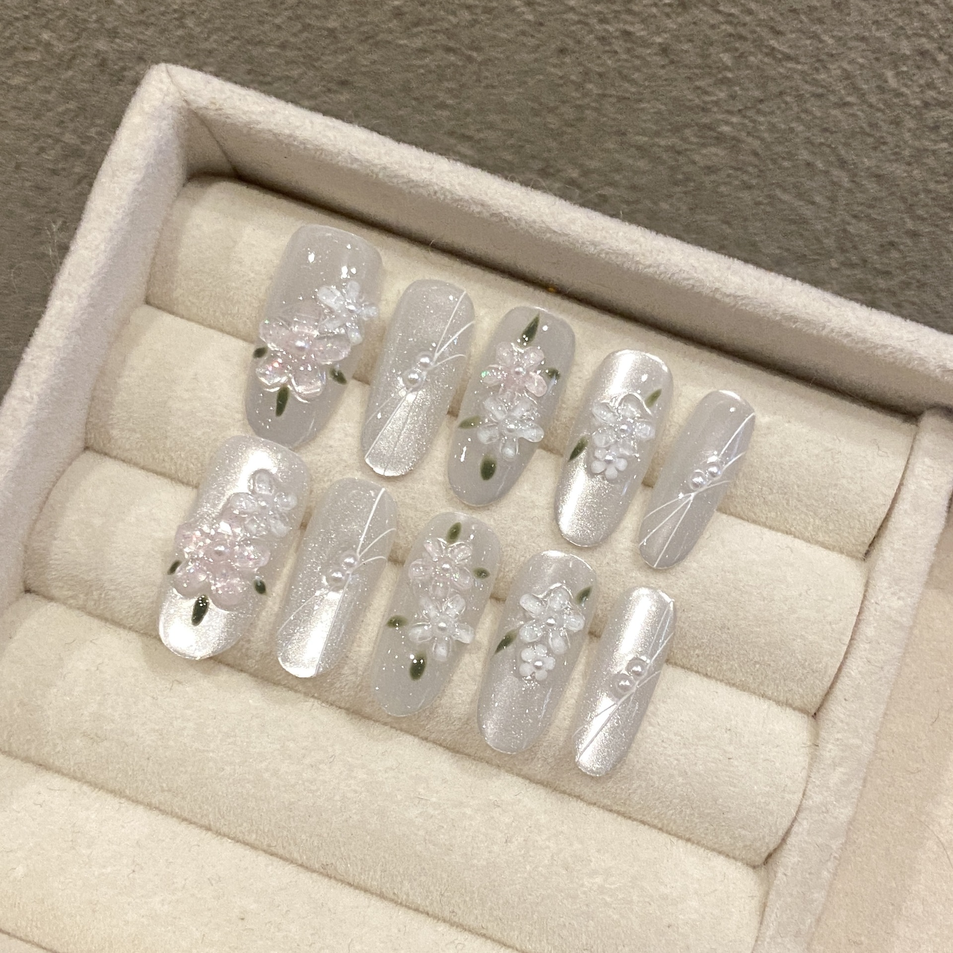 10pcs Glitter Sliver Press On  - огляд і ціна Resin Art And Design