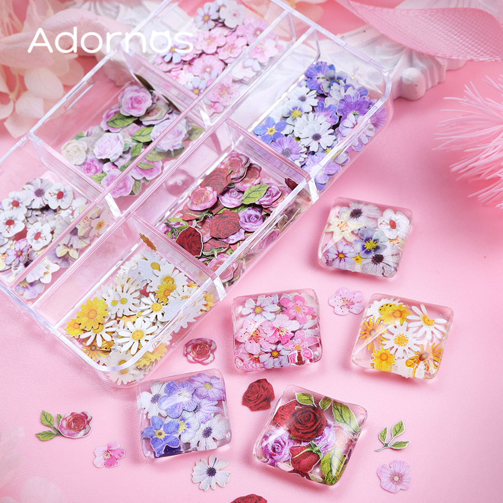 6 Grids Flowers Wood Pulp Chip - огляд і ціна Resin Art And Wood