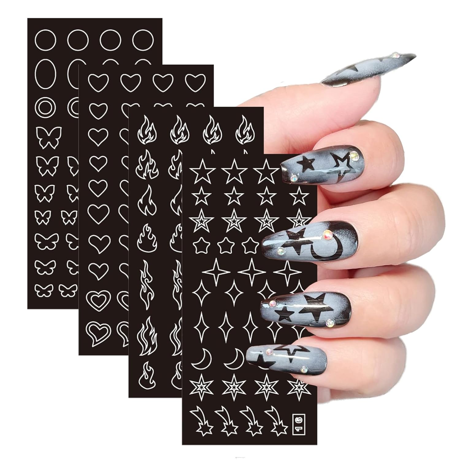 154 Designs Nail Art Stencils  - огляд і ціна Resin Art Design Images