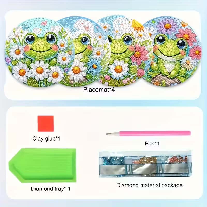 4-piece frog patterned wooden  - огляд і ціна Resin Art And Wood