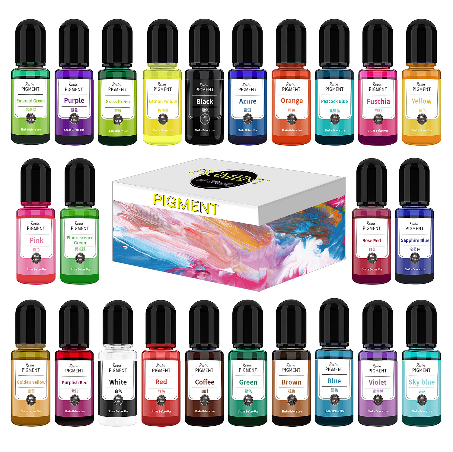 24/30 Colors Set 10ml Epoxy Re - огляд і ціна Resin Pigment Alcohol Ink