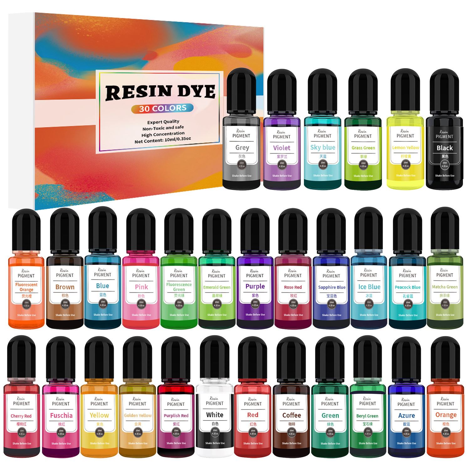 24/30 Colors Set 10ml Epoxy Re - огляд і ціна Resin Pigment Alcohol Ink