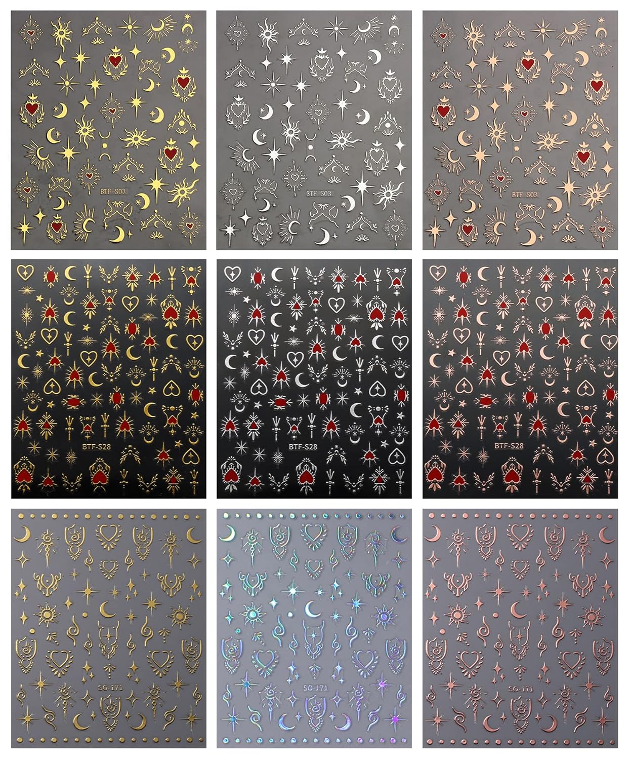 9 Sheets Moon Star Nail Art St - огляд і ціна Resin Art Design Images