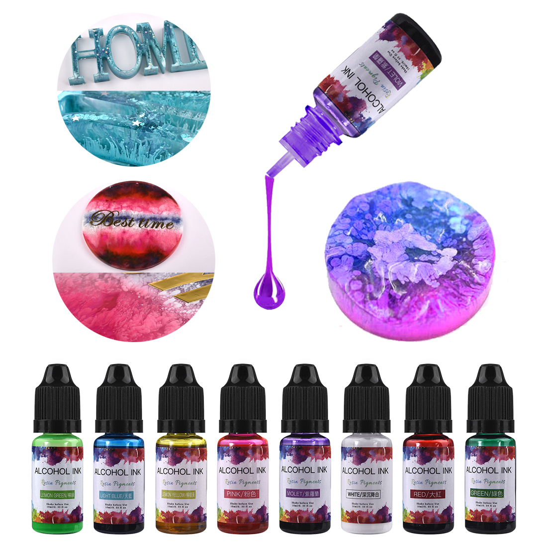 10ml/15ml Art Ink Alcohol Resi - огляд і ціна Resin Pigment Alcohol Ink