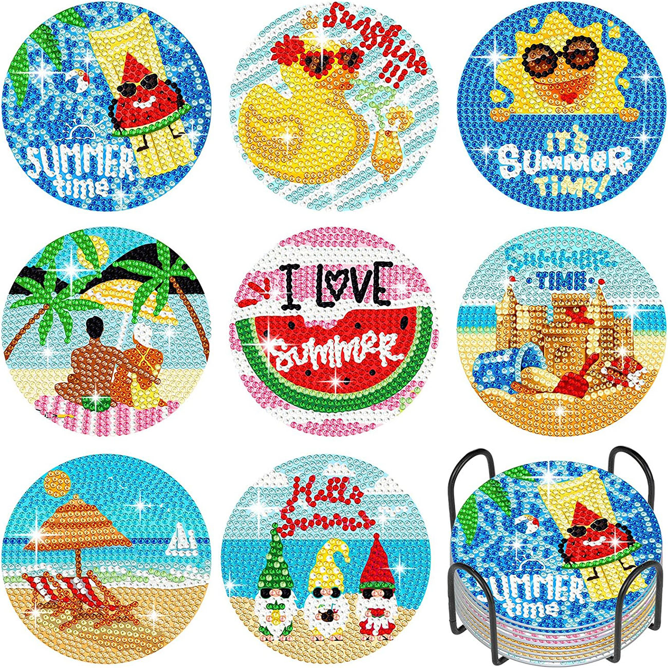 8PCS Summer Beach Diamond Pain - огляд і ціна Resin Art Kit For Beginners