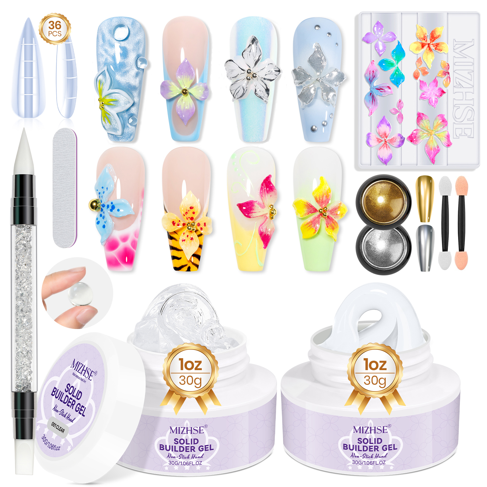 MIZHSE Builder Nail Gel White  - огляд і ціна Resin Art Gel
