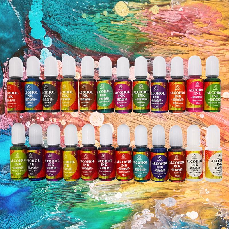 24 Color 10ml Art Ink Alcohol  - огляд і ціна Resin Pigment Alcohol Ink